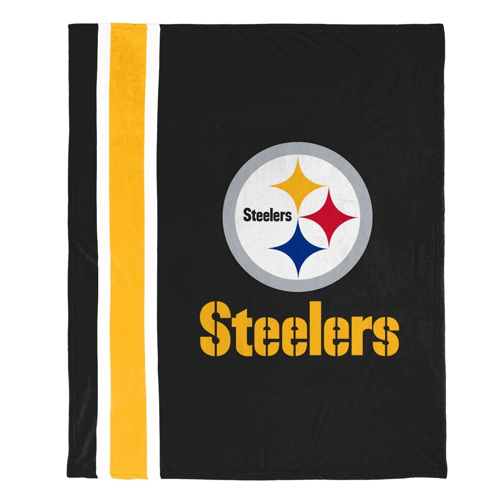 FOCO NFL Pittsburgh Steelers Plush Soft Micro Raschel‎ Throw Blanket, 50 x 60